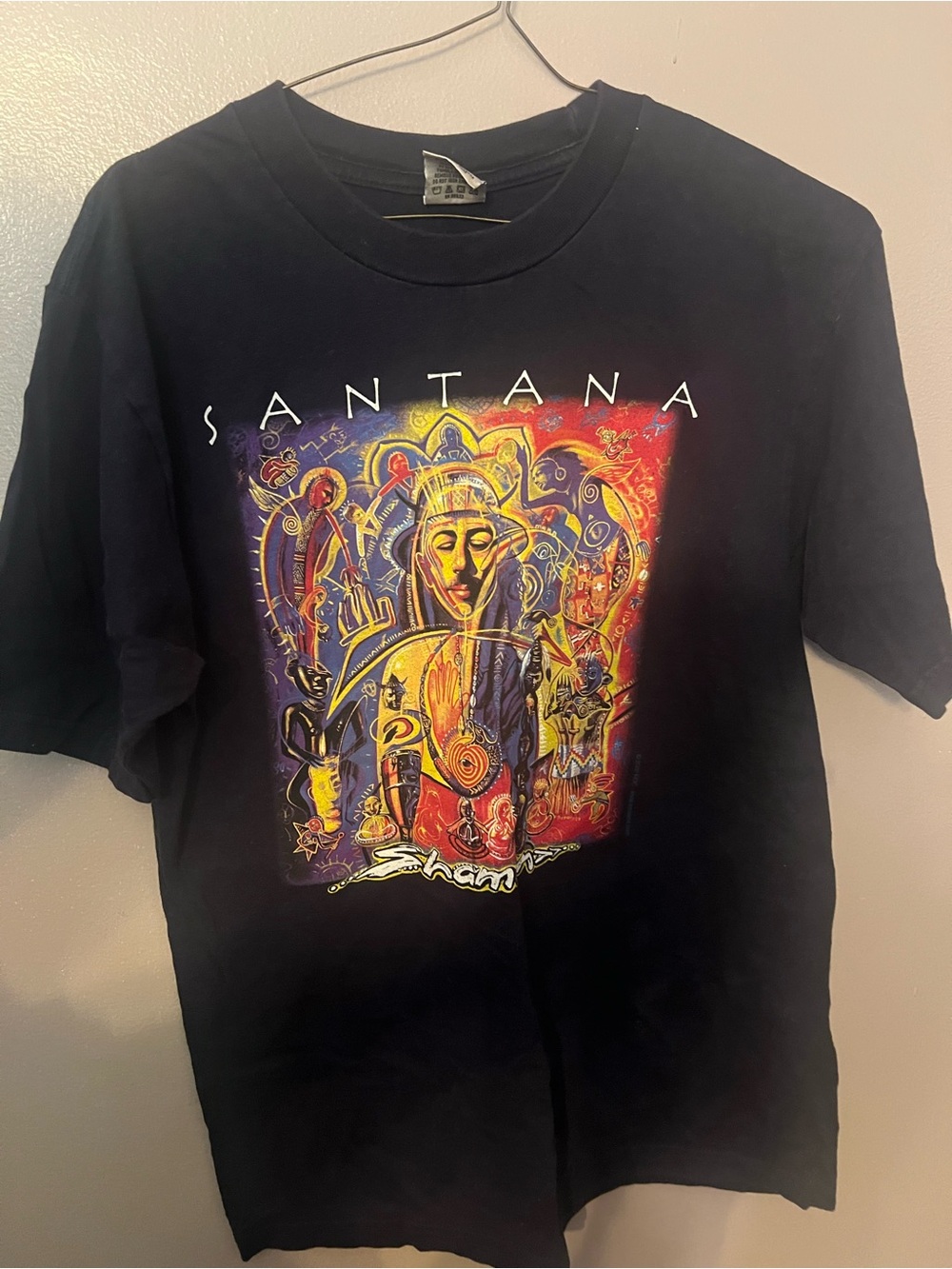 Santana Band Tee - Black with Multicolor Art “Shamari Shirt Vintage Size M